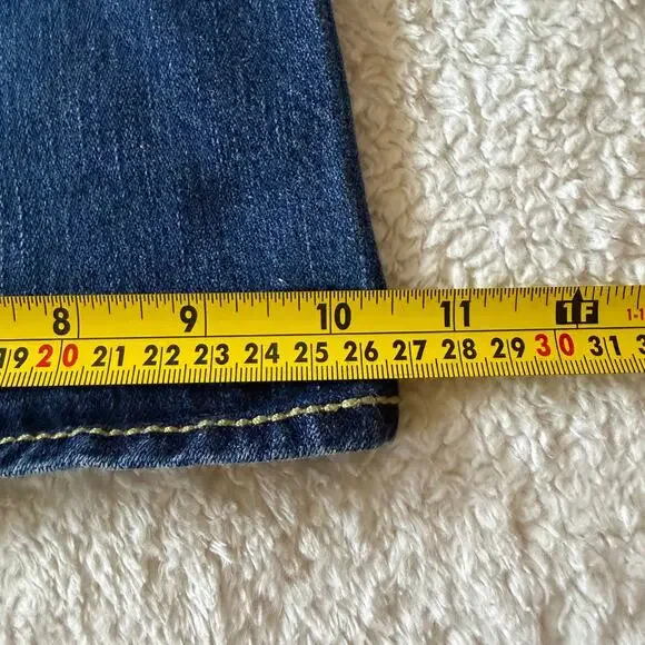 Y2k True Religion Rainbow Joey Jean 30 Blue Flare USA Flap Pocket Stitched - Picture 12 of 12